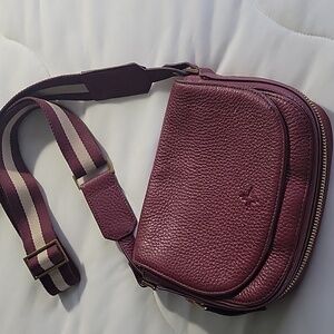 INDIA HICKS CARTRIDGE LEATHER CROSSBODY BAG  MERLOT